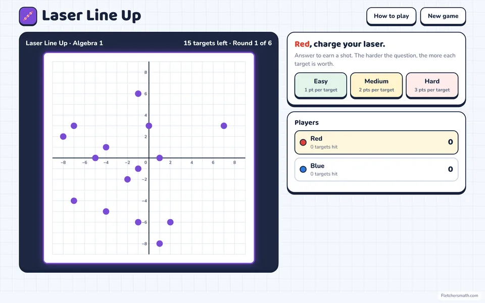 Screenshot of Laser Line Up in the middle of a game