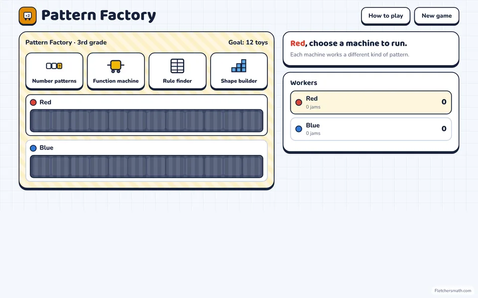 Screenshot of Pattern Factory in the middle of a game